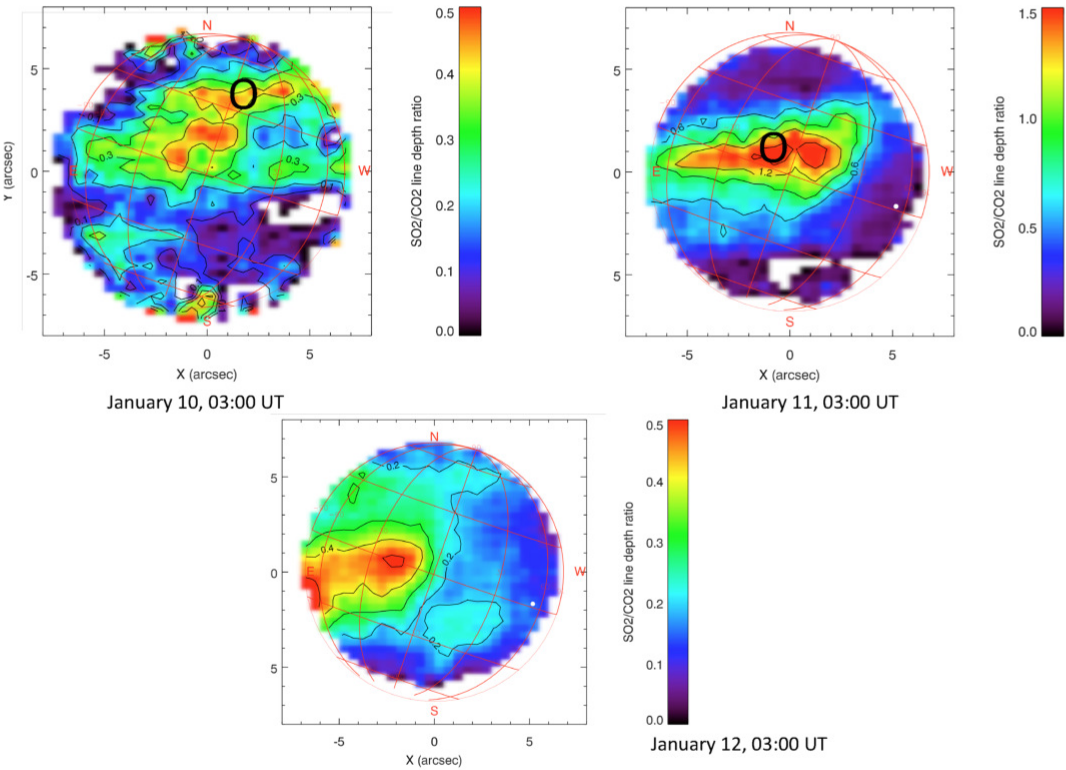 Plumes of SO₂ as observed by TEXES/IRTF